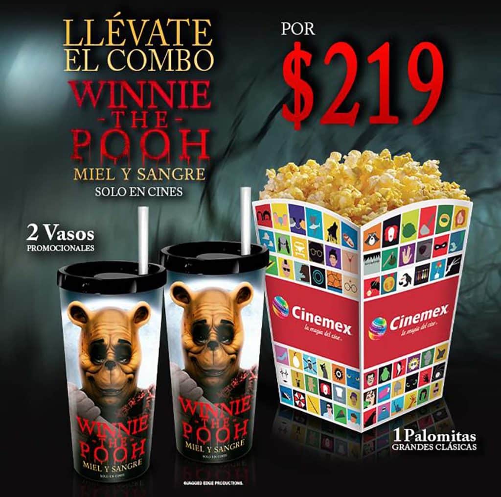 Promoción Cinemex Combo Winnie the Pooh Miel y Sangre