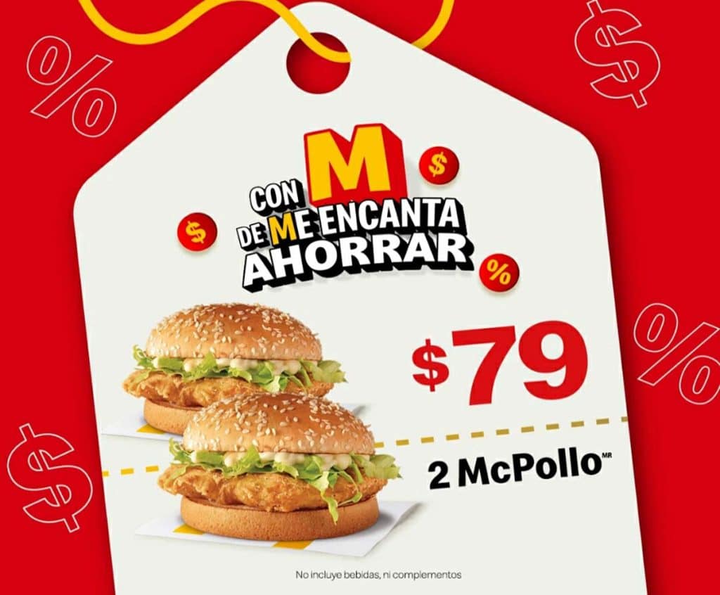 McDonalds: 2 hamburguesas McPollo por $79 pesos con Cupón