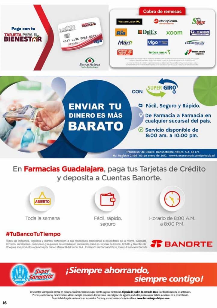 Folleto Farmacias Guadalajara Precios Bajos 15 al 31 de enero 2023 16
