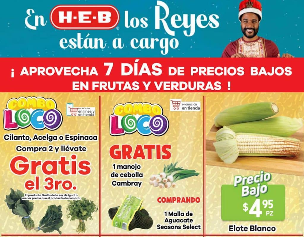 Ofertas HEB frutas y verduras del 3 al 9 de enero 2023 1