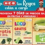 Ofertas HEB frutas y verduras del 3 al 9 de enero 2023