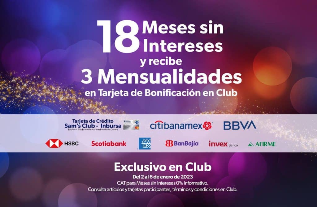 Sams Club: 18 meses sin intereses y 3 de bonificación Reyes Magos 2023