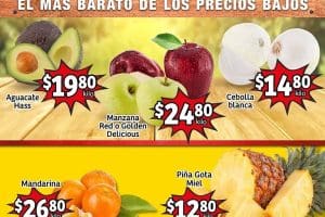 Frutas y Verduras Soriana Mercado 17 y 18 de enero 2023