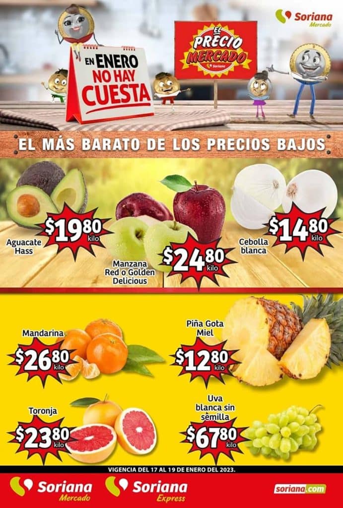 Frutas y Verduras Soriana Mercado 17 y 18 de enero 2023 1