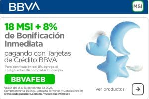 Bodega Aurrerá: 18 MSI + 8% Bonificación con tarjetas BBVA