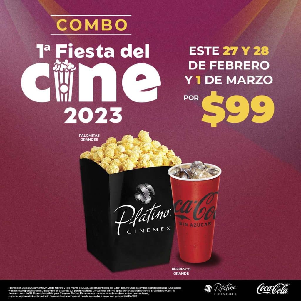 Promociones Cinemex Fiesta del Cine 2023: Combos desde $89 1