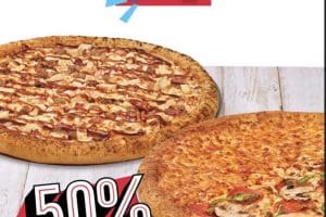 Domino’s Pizza: Segunda Pizza grande al 50% de descuento
