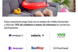 Santander: Bonificación del 10% en Volaris, Aeromexico, VivaAerobus y Despegar
