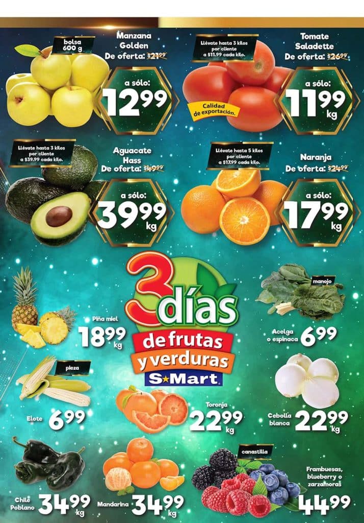 Ofertas S-Mart frutas y verduras del 14 al 16 de febrero 2023 3