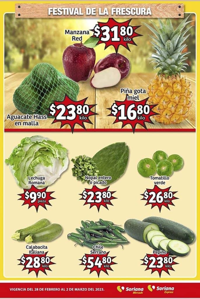 Frutas y Verduras Soriana Mercado 28 de febrero y 1 de marzo 2023 2