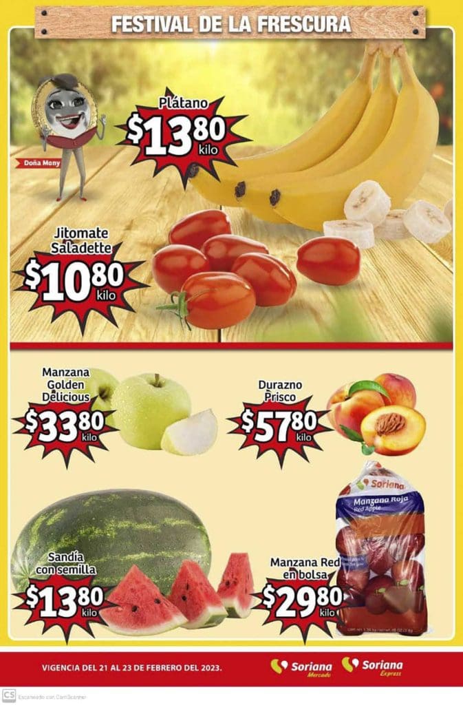 Frutas y Verduras Soriana Mercado 21 y 22 de febrero 2023 1