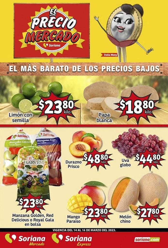 Frutas y Verduras Soriana Mercado 14 y 15 de marzo 2023 1
