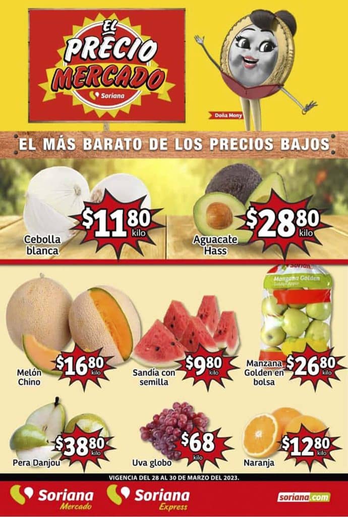Frutas y Verduras Soriana Mercado 28 y 29 de marzo 2023 1