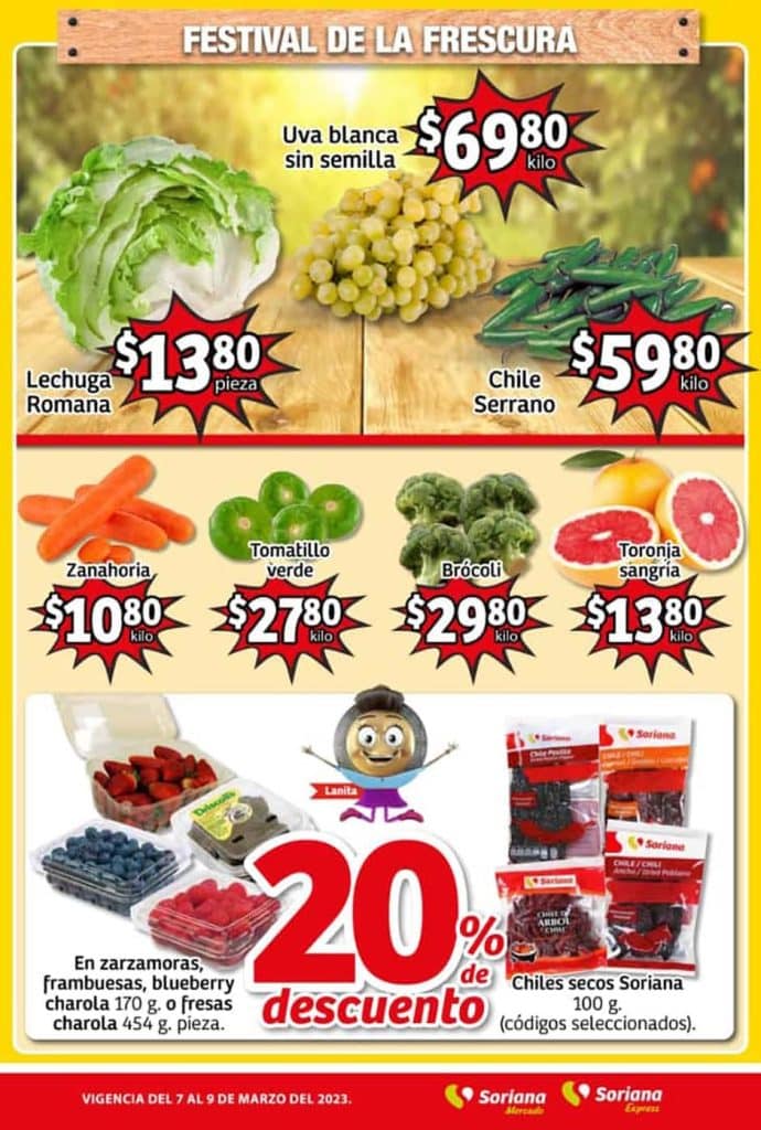 Frutas y Verduras Soriana Mercado 7 y 8 de marzo 2023 2