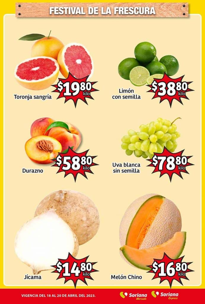 Frutas y Verduras Soriana Mercado 18 y 19 de abril 2023 2