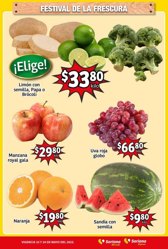 Frutas y Verduras Soriana Mercado 23 y 24 de mayo 2023 2