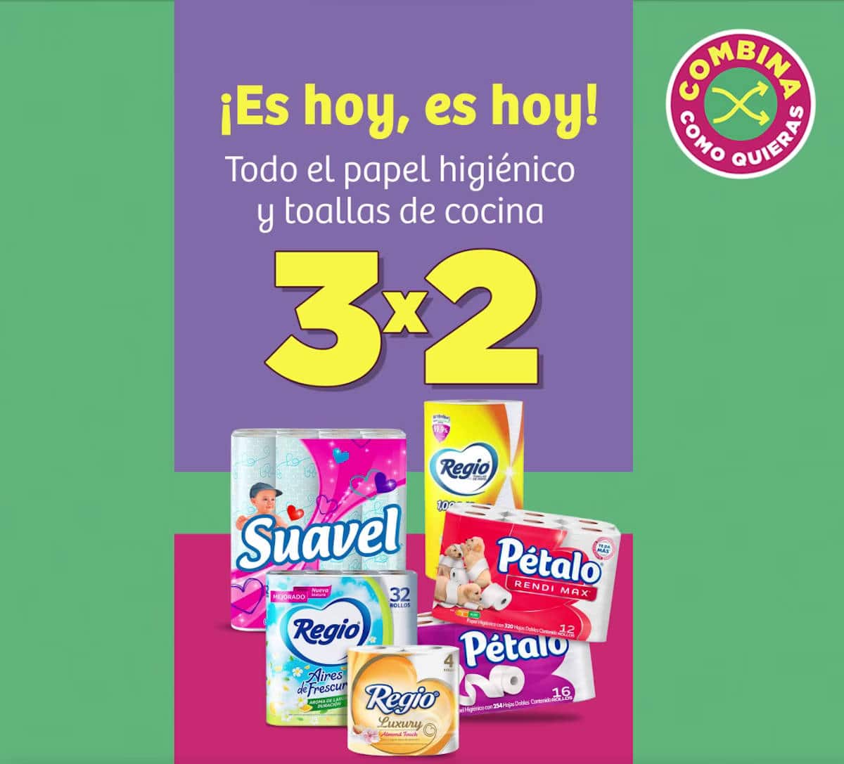 3x2 En papel higiénico en las OFERTAS de Soriana esta semana