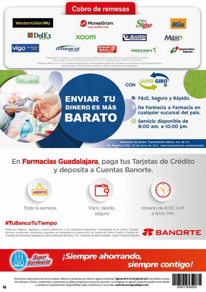 Folleto Farmacias Guadalajara Precios Bajos del 15 al 31 de julio 2023  16