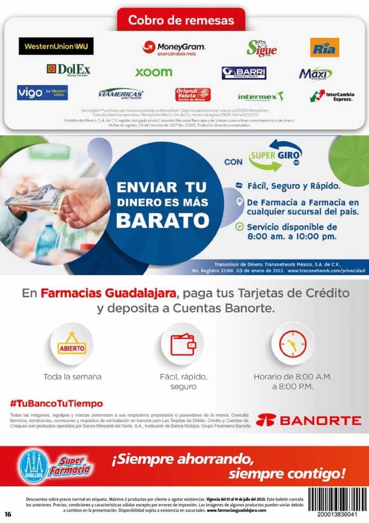 Folleto Farmacias Guadalajara Precios Bajos del 1 al 14 de julio 2023  16