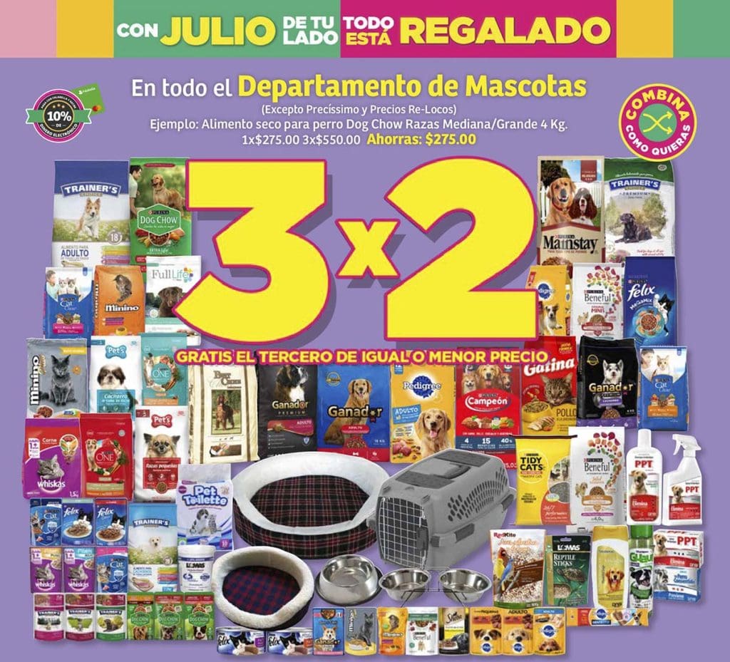 Julio Regalado 2023: 3×2 en mascotas y mas ofertas