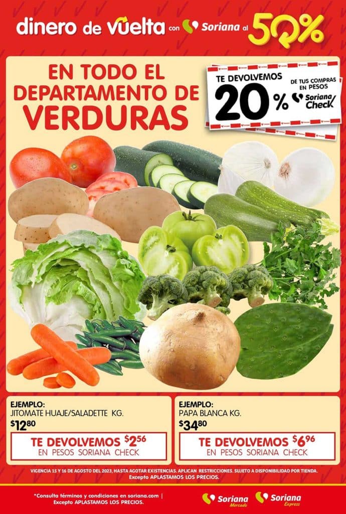 Frutas y Verduras Soriana Mercado 15 y 16 de agosto 2023 2
