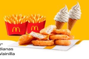 Cupón McDonald’s: 6 McNuggets + 2 papas medianas + 2 conos de vainilla por $89