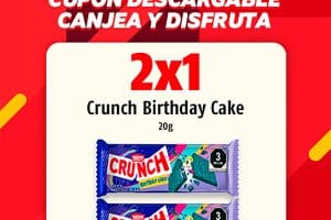 Oxxo: Cupón 2×1 en Crunch Birthday Cake 20g