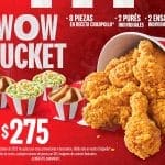 KFC: Wow Bucket 8 piezas de pollo Cruji + 2 ensaladas + 2 purés por $275