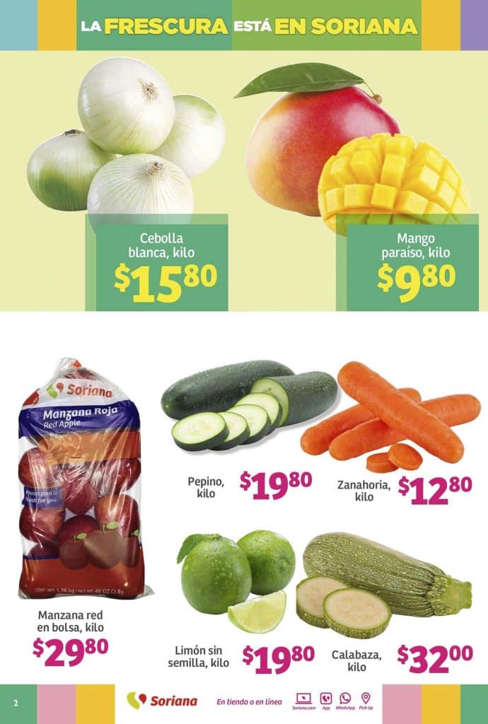 Ofertas Soriana Mercado frutas y verduras 1 y 2 de agosto 2023 2
