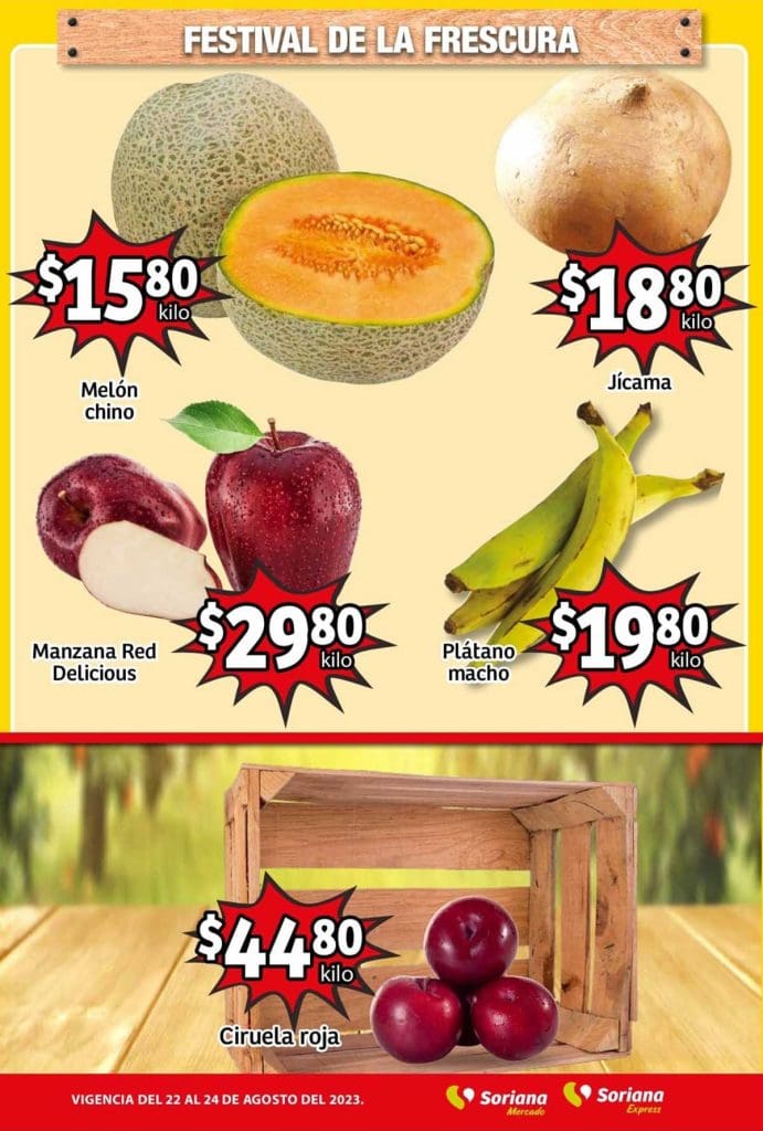 Frutas y Verduras Soriana Mercado 22 y 23 de agosto 2023 3