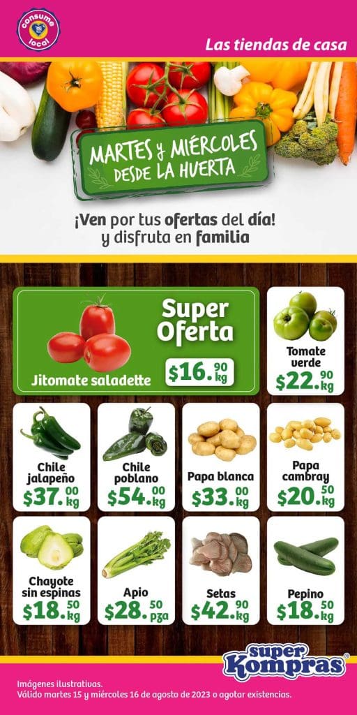 Ofertas Super Kompras frutas y verduras 15 y 16 de agosto 2023 1
