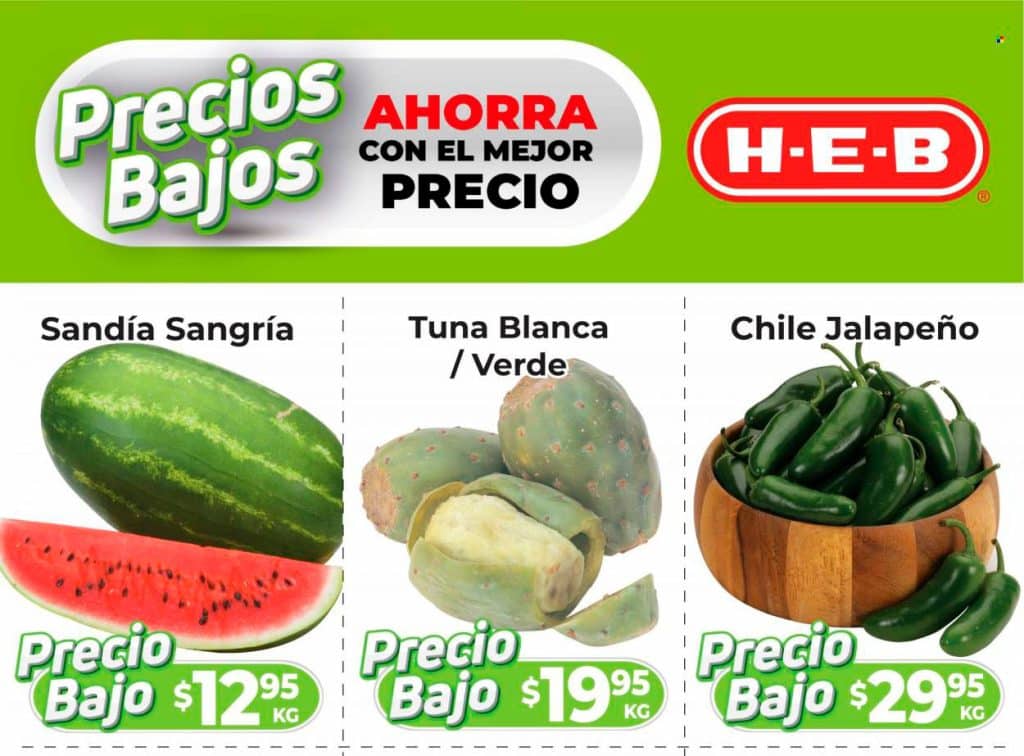 Ofertas HEB frutas y verduras del 12 al 18 de septiembre 2023 1