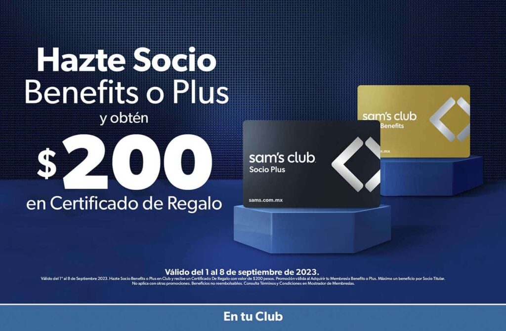Sams Club: $200 en monedero al hacerte miembro o renovar membresía