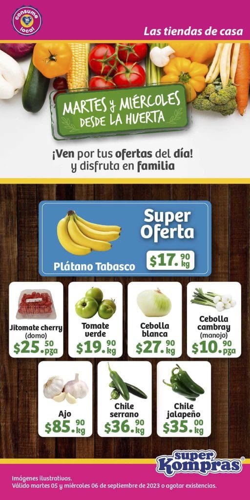 Ofertas Super Kompras frutas y verduras 5 y 6 de septiembre 2023 1
