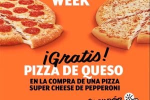 Little Caesars: Pizza de queso Gratis en la compra de Super Cheese Pepperoni 