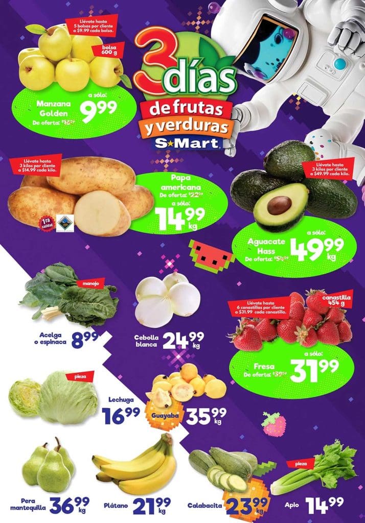 Ofertas S-Mart frutas y verduras del 17 al 19 de octubre 2023 3