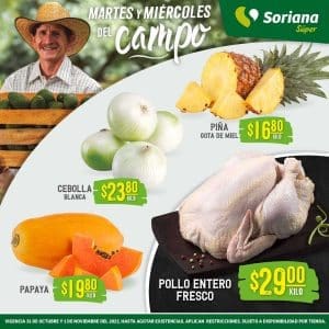 soriana super frutas verduras octubre 31