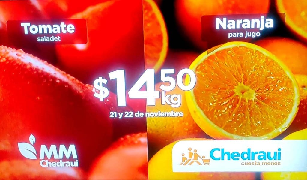 Ofertas Chedraui Martimiércoles de frutas y verduras 21 y 22 de noviembre 2023