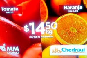 Ofertas Chedraui frutas y verduras 21 y 22 de noviembre 2023