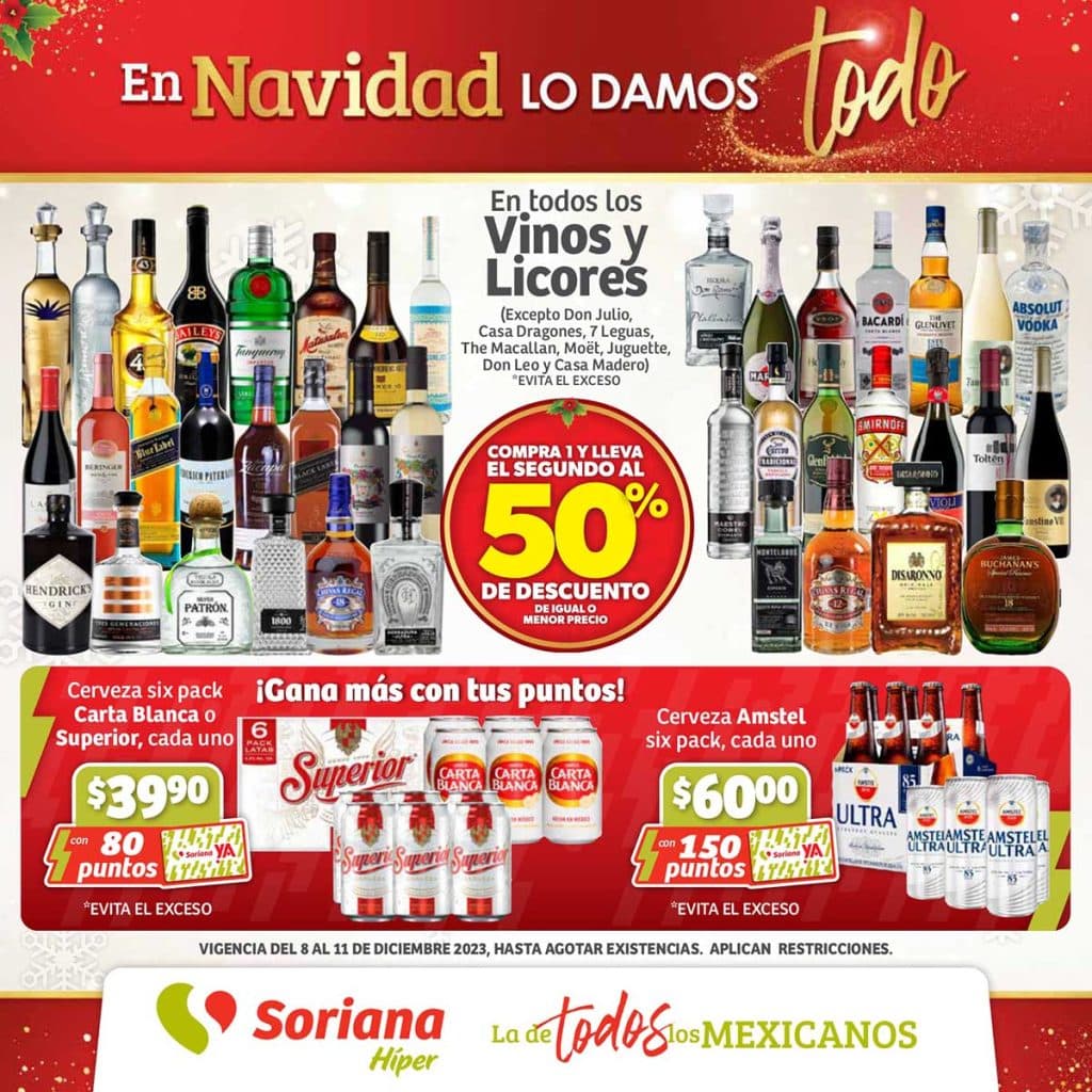 Folleto Soriana fin de semana del 8 al 11 de diciembre 2023