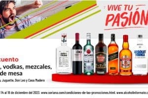 Soriana: Segundo al 50% de descuento en vinos, whisky, rones, vodkas, mezcales y ginebras