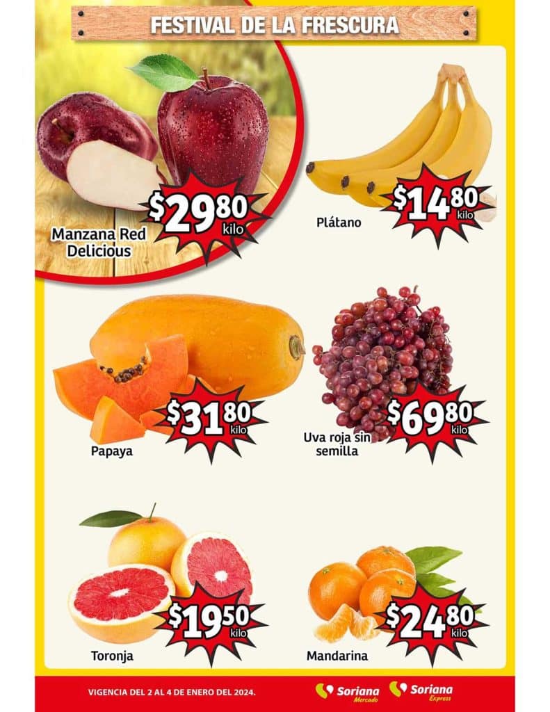 frutas verduras soriana mercado enero 2024 2