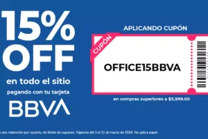 Office Depot: Cupón 15% de descuento al pagar con BBVA Bancomer 