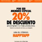 Cupón Nike: 20% descuento adicional al comprar 3 productos o más en APP