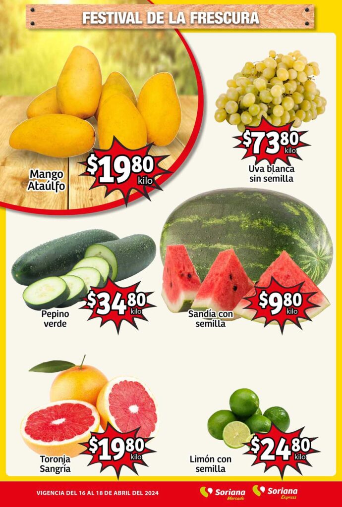 soriana mercado frutas verduras abril 17 2