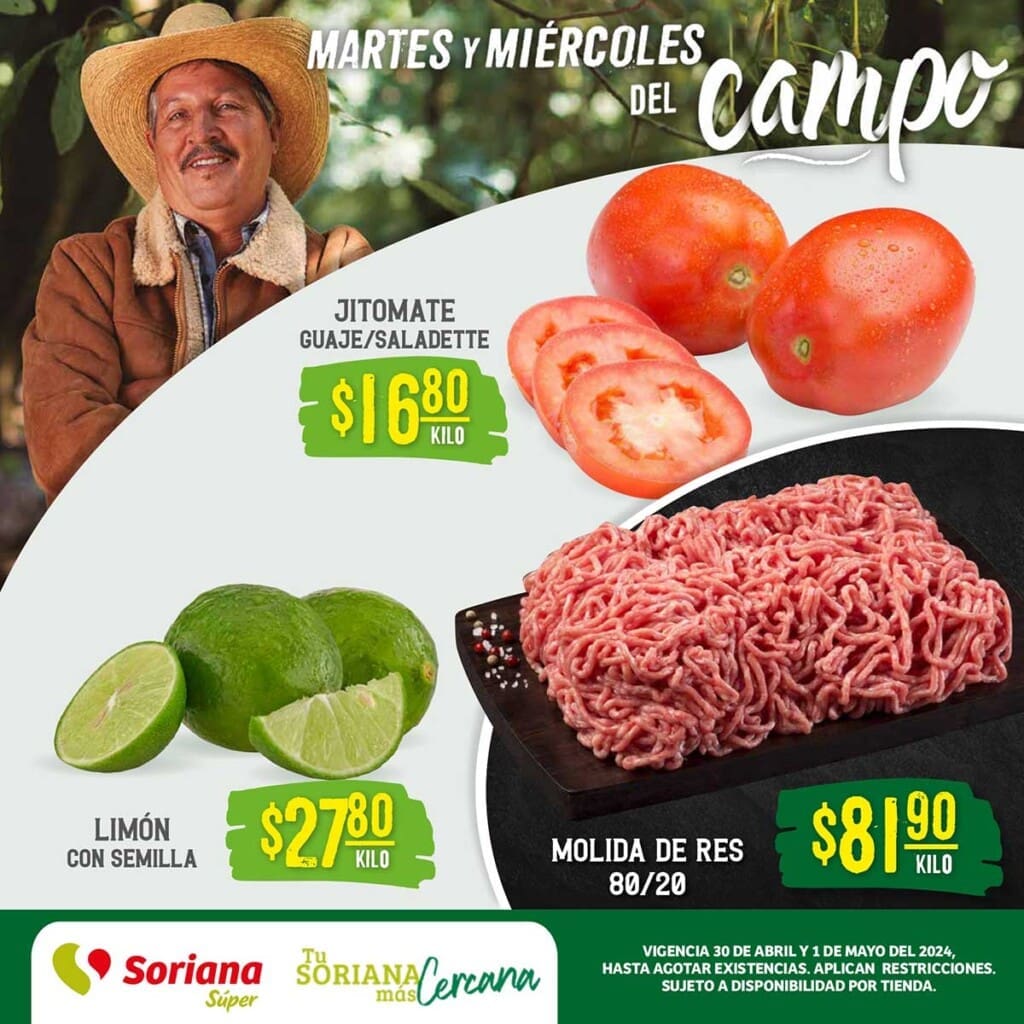 soriana super frutas verduras abril 30