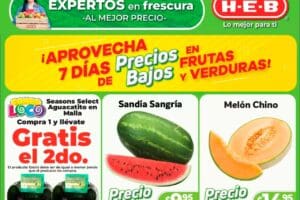 Ofertas HEB frutas y verduras del 14 al 20 de mayo de 2024 