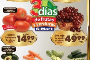 Ofertas S-Mart frutas y verduras del 28 al 30 de mayo 2024