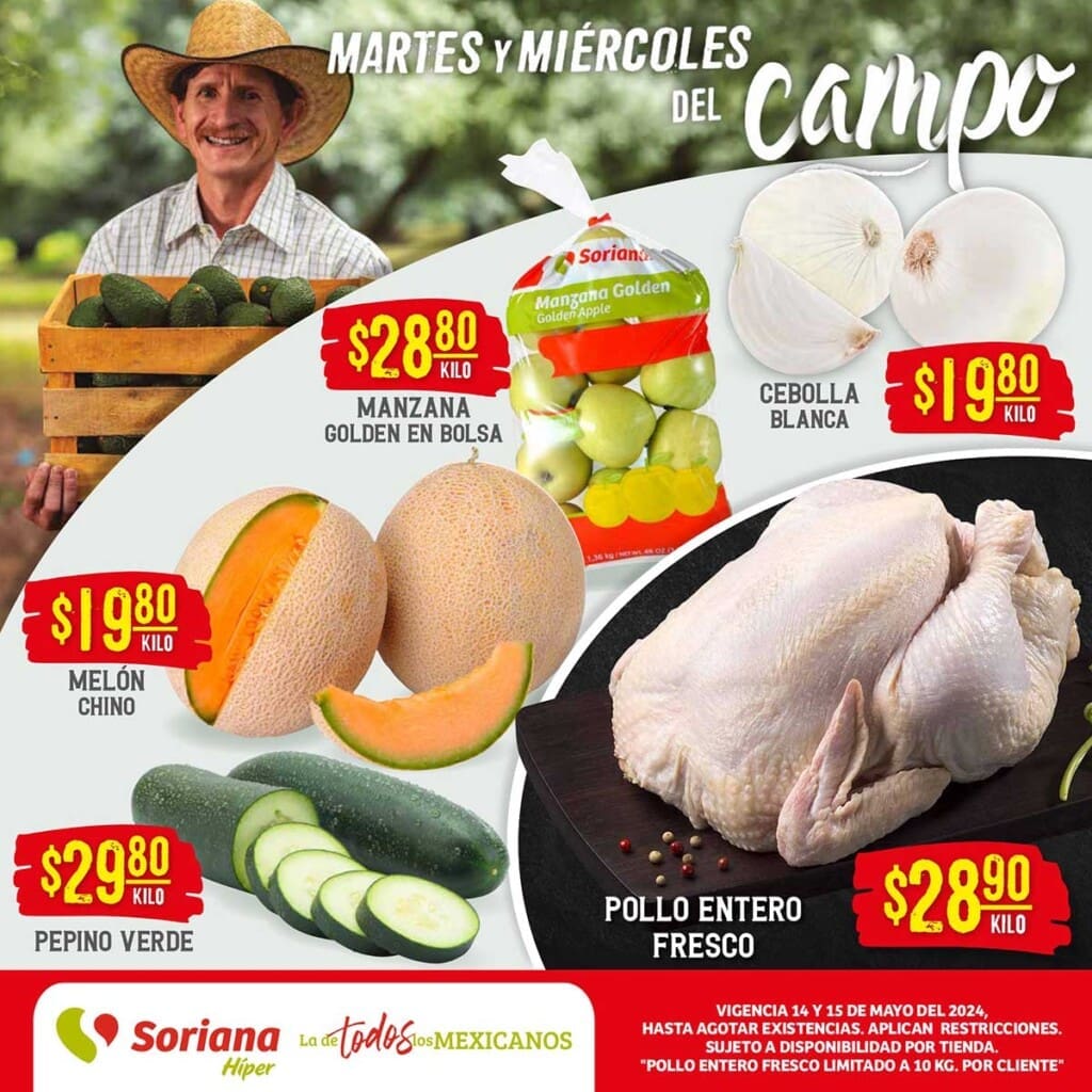 soriana frutas verduras mayo 14