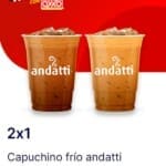 Promoción Oxxo: Cupón 2×1 en café capuchino frío Andatti de 16 oz